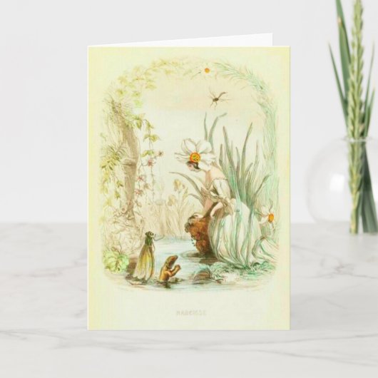 Narzissen-Mädchen Karte (Vorderseite)