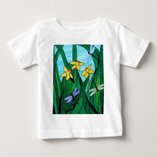 Narzissen und Drache fliegt Baby T-shirt (Vorderseite)