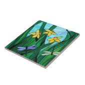 Narzissen und Drache fliegt Fliese (Seite)