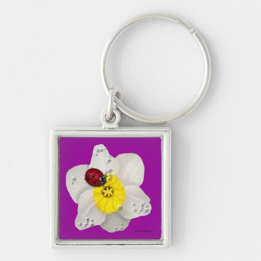 Narzissen und Marienkäfer Schlüsselanhänger (Vorne)