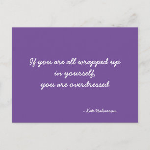Narzisstismus Zitat Lila und weiß Postkarte