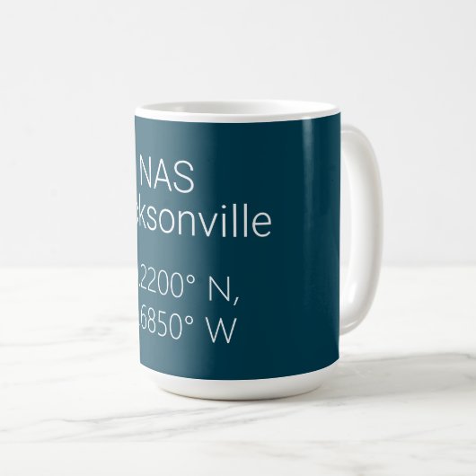 NAS Jacksonville Latitude Longitude Kaffeetasse (VorderseiteRechts)