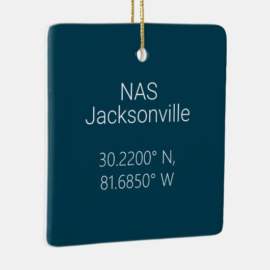 NAS Jacksonville Latitude Longitude Personalisiert Keramikornament (Rechts)