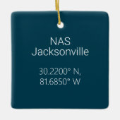 NAS Jacksonville Latitude Longitude Personalisiert Keramikornament (Vorderseite)