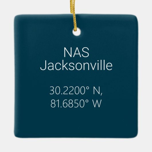 NAS Jacksonville Latitude Longitude Personalisiert Keramikornament (Vorderseite)