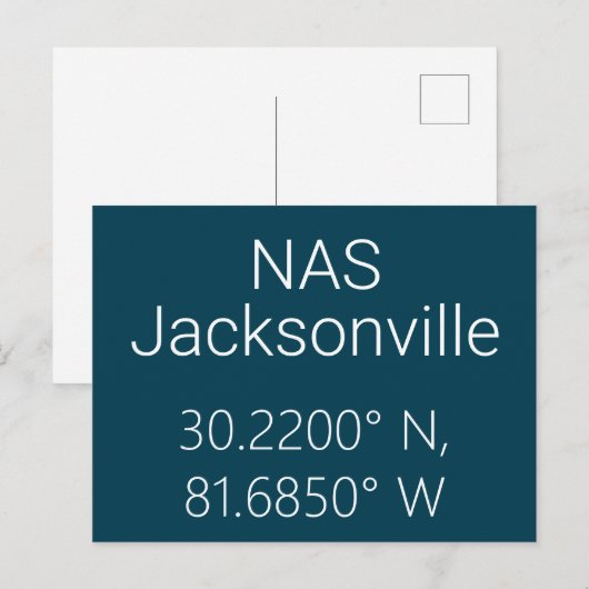 NAS Jacksonville Latitude Longitude Postcard Postkarte (Vorne/Hinten)