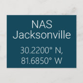 NAS Jacksonville Latitude Longitude Postcard Postkarte (Vorderseite)
