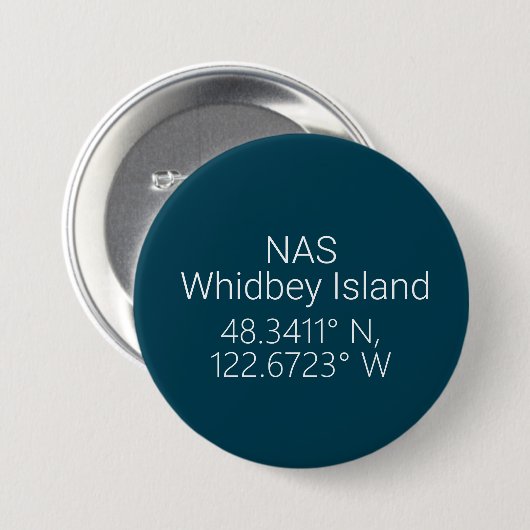 NAS Whidbey Island Latitude Länge Button (Vorne & Hinten)