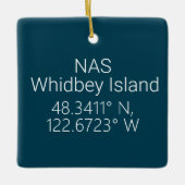 NAS Whidbey Island Latitude Länge Keramikornament (Vorderseite)