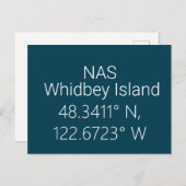 NAS Whidbey Island Latitude Longitude Postkarte (Vorne/Hinten)