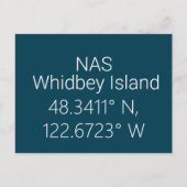 NAS Whidbey Island Latitude Longitude Postkarte (Vorderseite)