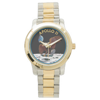 NASA Apollo 11 Logo goldene Tonuhr Armbanduhr