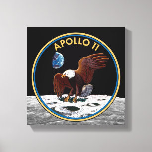 NASA Apollo 11 Mondlandung Lunar Patch Insignien Leinwanddruck