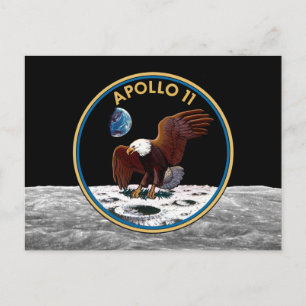 NASA Apollo 11 Mondlandung Lunar Patch Insignien Postkarte