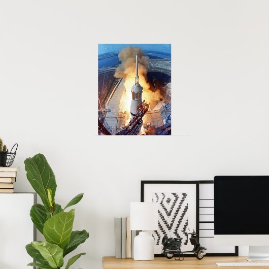 NASA Apollo 11 Moon Landing Rocket Launch Poster (Heimbüro)