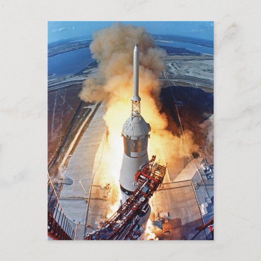 NASA Apollo 11 Moon Landing Rocket Launch Postkarte (Vorderseite)
