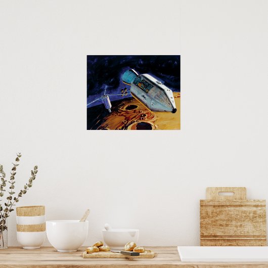 NASA Apollo 15 Subsatellitenfernbahn-Orbit-Artwork Poster (Küche)