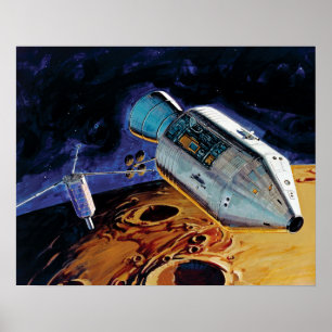 NASA Apollo 15 Subsatellitenfernbahn-Orbit-Artwork Poster