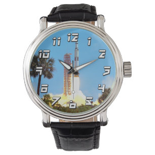 NASA Apollo 16 Saturn V Raketenstart Armbanduhr