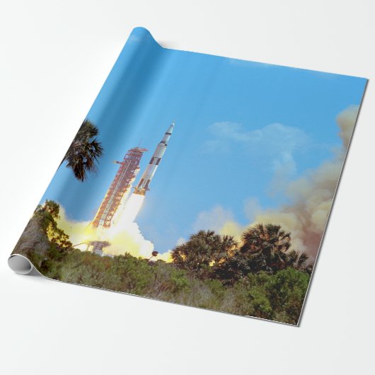 NASA Apollo 16 Saturn V Raketenstart Geschenkpapier (Ungerollt)
