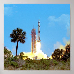 NASA Apollo 16 Saturn V Raketenstart Poster