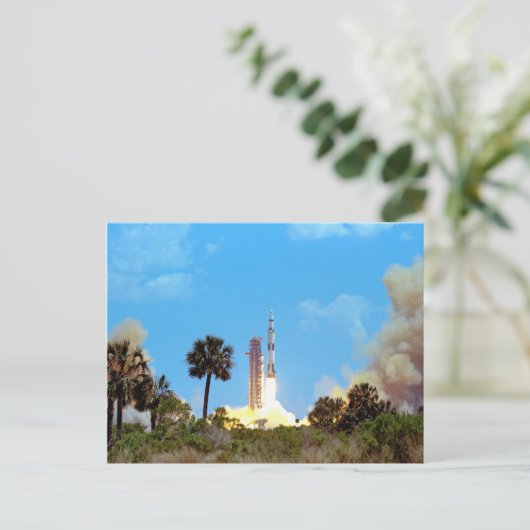 NASA Apollo 16 Saturn V Raketenstart Postkarte (Stehend Vorderseite)