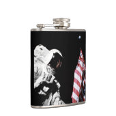 NASA Apollo 17 Astronaut Flag Earth Moon Foto Flachmann (Rechts)