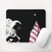 NASA Apollo 17 Astronaut Flag Earth Moon Foto Mousepad (Mit Mouse)