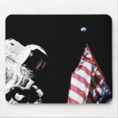 NASA Apollo 17 Astronaut Flag Earth Moon Foto Mousepad (Vorne)