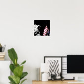 NASA Apollo 17 Astronaut Flag Earth Moon Foto Poster (Heimbüro)
