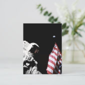 NASA Apollo 17 Astronaut Flag Earth Moon Foto Postkarte (Stehend Vorderseite)