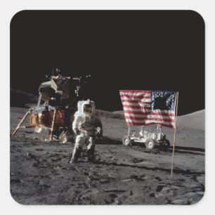 NASA-Apollo-17-Mondlandemission, 1972 Quadratischer Aufkleber