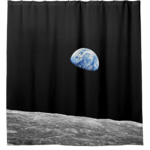 NASA Apollo 8 Earthrise Mond Mondumlaufbahn Foto Duschvorhang