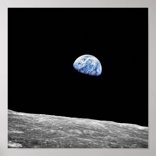 NASA Apollo 8 Earthrise Moon Lunar Orbit Foto Poster (Vorne)