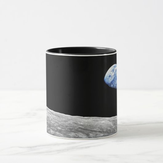 NASA Apollo 8 Earthrise Moon Lunar Orbit Foto Tasse (Zentrum)