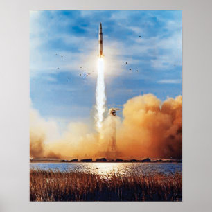 NASA Apollo 8 Raketenstart Kennedy Space Center Poster