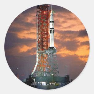 NASA Apollo Soyuz Startfahrzeug Sunrise Launchpad Runder Aufkleber
