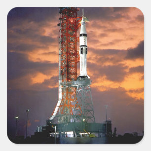 NASA Apollo Soyuz Trägerrakete Sunrise Startplatz Quadratischer Aufkleber