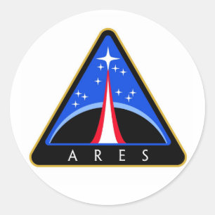NASA Ares Rocket Logo Runder Aufkleber
