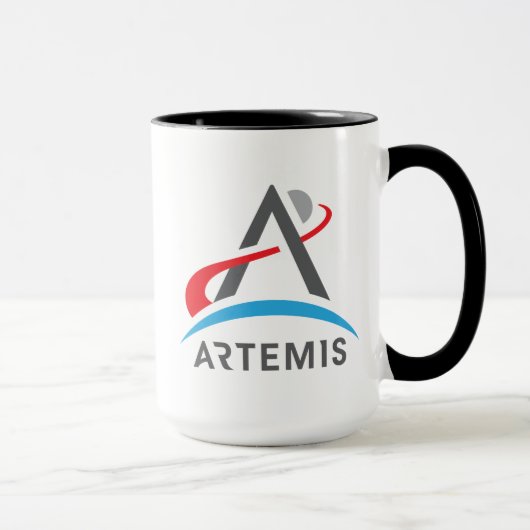 NASA Artemis Logo Eclipse Black Trim Tasse (Rechts)