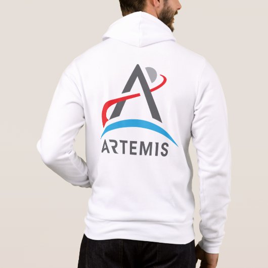 NASA Artemis Logo Full Zip Rocket weiß Hoodie (Rückseite)