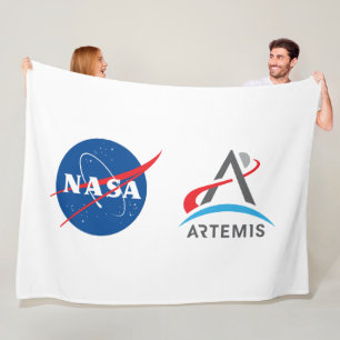 NASA Artemis Logo Rocket White Fleecedecke