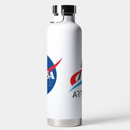 NASA Artemis Logo Rocket White Trinkflasche (Rechts)