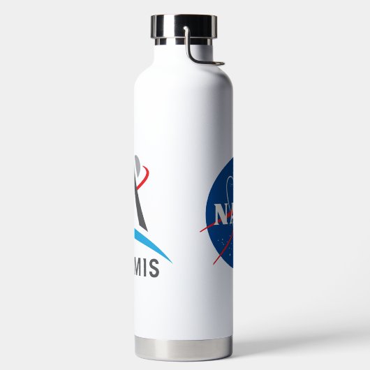 NASA Artemis Logo Rocket White Trinkflasche (links)