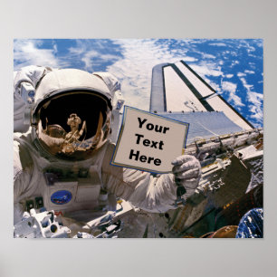 NASA-Astronaut mit Schild - Benutzerdefinierten Te