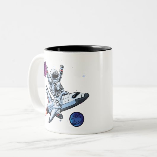 Nasa-Astronauten im Space Shuttle Zweifarbige Tasse (Vorderseite Links)