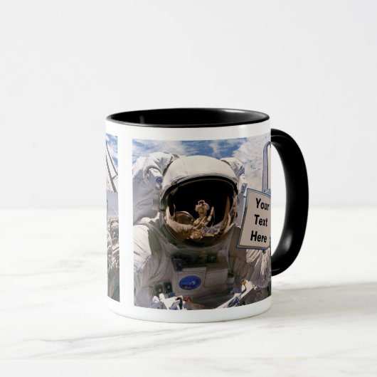 NASA Astronauten-Zeichen - Benutzerdefinierter Tex Tasse (VorderseiteRechts)