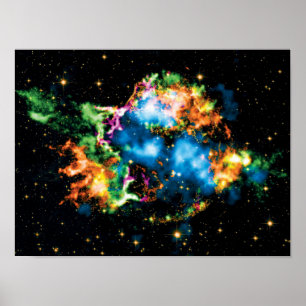 NASA Cassiopeia Ein Supernova-Foto in farbenfrohen Poster