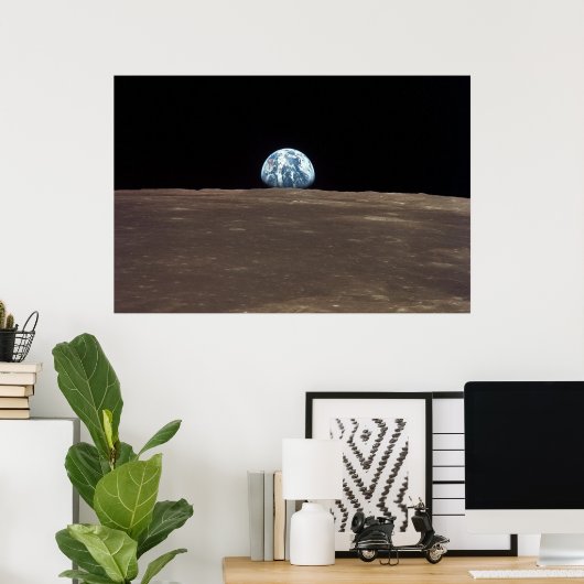 NASA / Erdblick vom Mond / Poster (Heimbüro)