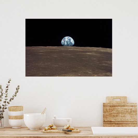 NASA / Erdblick vom Mond / Poster (Küche)